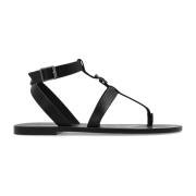 Leren sandalen Saint Laurent , Black , Heren