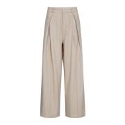 Plooi Lange Broek 199-Bone Co'Couture , Beige , Dames