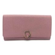 Pre-owned Leather wallets Bvlgari Vintage , Pink , Dames