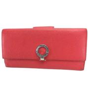 Pre-owned Leather wallets Bvlgari Vintage , Red , Dames