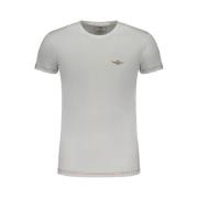 Wit Katoenen T-Shirt met Print Aeronautica Militare , White , Heren