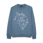 Blauwe Bunny Print Sweatshirt Paul Smith , Blue , Heren