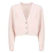 Roze Kasjmier Vest V-hals Trui Peserico , Pink , Dames