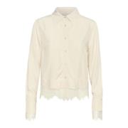 Kanten Blouse Birch Part Two , Beige , Dames