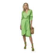 Groene Flare Wrap Midi Jurk Dante 6 , Green , Dames