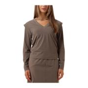 Bruine Longsleeve Top voor Vrouwen Penn&Ink N.Y , Brown , Dames