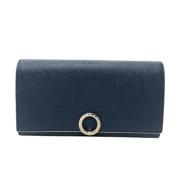 Pre-owned Leather wallets Bvlgari Vintage , Blue , Dames