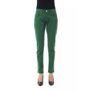 Groene Slim Fit Katoenen Broek Byblos , Green , Dames