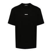 Zwart Logo T-shirt Korte Mouw Dsquared2 , Black , Heren