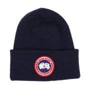 Blauwe Wol Beanie Muts Canada Goose , Blue , Unisex