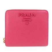 Pre-owned Leather wallets Prada Vintage , Pink , Dames