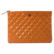 Pre-owned Leather chanel-bags Chanel Vintage , Orange , Dames