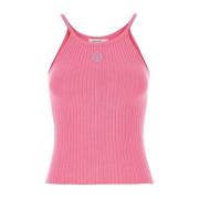 Roze Viscose Tanktop Sporty & Rich , Pink , Dames