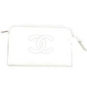 Pre-owned Leather chanel-bags Chanel Vintage , White , Dames