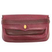 Pre-owned Leather clutches Cartier Vintage , Red , Dames