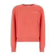 Stretch Katoen Zalm Sweatshirt Sporty & Rich , Pink , Dames