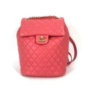 Pre-owned Leather chanel-bags Chanel Vintage , Pink , Dames