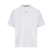 Wit Logo T-shirt Katoen Korte Mouw Off White , White , Heren