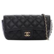 Pre-owned Leather chanel-bags Chanel Vintage , Black , Dames