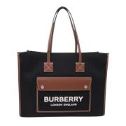 Pre-owned Leather shoulder-bags Burberry Vintage , Black , Dames