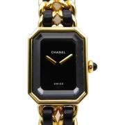 Pre-owned Stainless Steel watches Chanel Vintage , Black , Dames