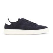 Blauw Wit Latte Sneakers Kiton , Blue , Heren