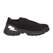 Zwarte technische stoffen sneaker Neil Barrett , Black , Heren