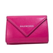 Pre-owned Leather wallets Balenciaga Vintage , Pink , Dames