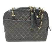 Pre-owned Leather chanel-bags Chanel Vintage , Black , Dames