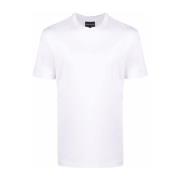 Wit Logo-Patch T-shirt Korte Mouw Emporio Armani , White , Heren