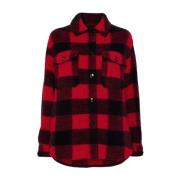 Rood Geruite Jas Woolrich , Red , Dames