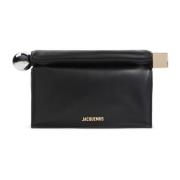 Zwarte Ronde Vierkante Clutch Tas Jacquemus , Black , Dames