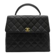 Pre-owned Leather chanel-bags Chanel Vintage , Black , Dames