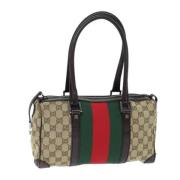 Pre-owned Canvas handbags Gucci Vintage , Beige , Dames