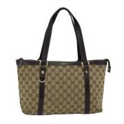 Pre-owned Canvas totes Gucci Vintage , Beige , Dames