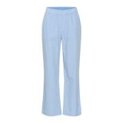 Chambray Elastische Taille Wijde Pijpen Broek Saint Tropez , Blue , Da...