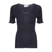 Feminien T-Shirt met Kant Saint Tropez , Black , Dames