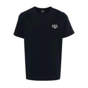 Logo Geborduurd T-Shirt A.p.c. , Blue , Heren