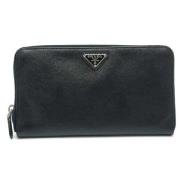 Pre-owned Leather wallets Prada Vintage , Black , Dames