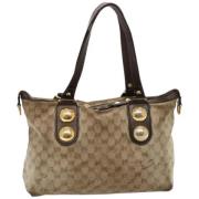 Pre-owned Canvas totes Gucci Vintage , Beige , Dames