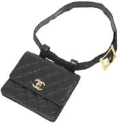 Pre-owned Leather chanel-bags Chanel Vintage , Black , Dames