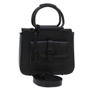 Pre-owned Leather handbags Gucci Vintage , Black , Dames