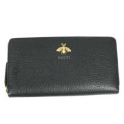 Pre-owned Leather wallets Gucci Vintage , Black , Dames