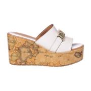 Hoge hak sandaal in Geo Classic print Alviero Martini 1a Classe , Whit...