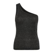 Asymmetrische Glitter Tank Top Co'Couture , Black , Dames