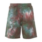 Groene Tie-Dye Shorts Ss22 Dsquared2 , Multicolor , Heren