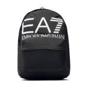 Zwart/Wit Logo Rugzak Emporio Armani EA7 , Black , Unisex