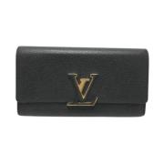 Pre-owned Leather wallets Louis Vuitton Vintage , Black , Dames