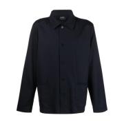 Kerlouan Overhemdjacket A.p.c. , Blue , Heren