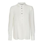 Feminine Off-White Blouse met Ruchedetails Freequent , White , Dames